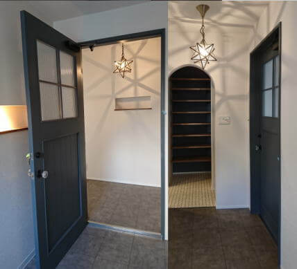 おしゃれな木製ドアの施工例