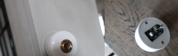 味わいのある陶器スイッチ