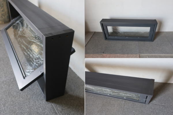 リノベーション空間に映えるブラックアイアンフレームの回転窓