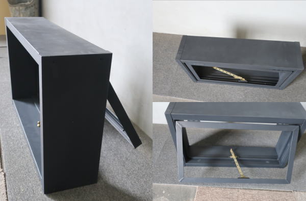 木枠付きでそのまま取り付け可能なアイアン窓のディテール