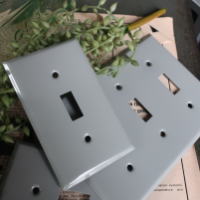 工業系インテリアに似合うシンプルなスチール製アメリカスイッチプレート