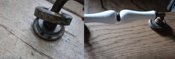 イタリアドアハンドル ホワイト磁器