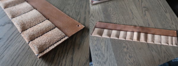 たくさん収納できるレザーポケット