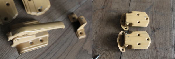 レトロ冷冷蔵庫のハンドルラッチ