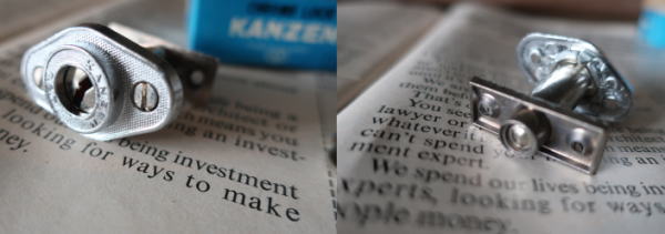 丸みのある小さなキーが魅力の引戸錠,DIYやレトロ家具にも