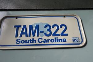 外車ナンバープレートを飾る