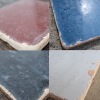 洗面のアンティークタイル