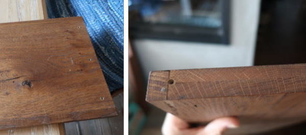 味わいのある突板オーク材