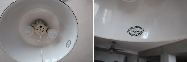 雰囲気有りのホーローペンダント灯具