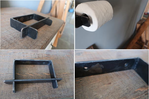 アイアンの無骨さをいかした素材感トイレットペパーホルダー