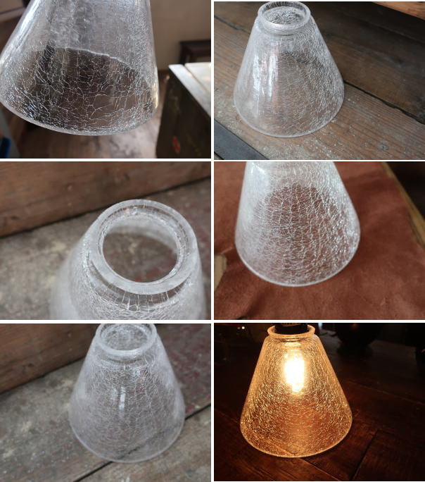 ひび割れ模様のガラスシェード