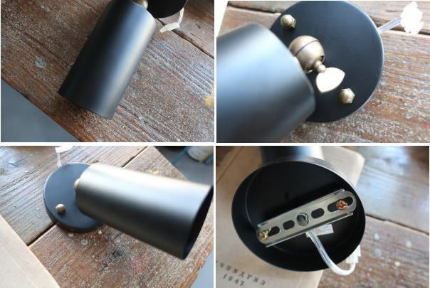 シンプルな壁付けのスポットライト