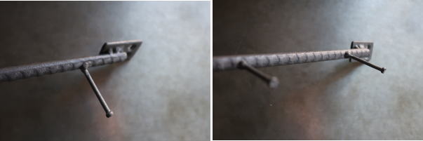 無骨なアイアンの風合いをいかした壁付けフック