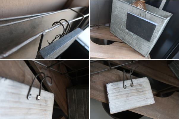 フック付きの小さな黒板プレート