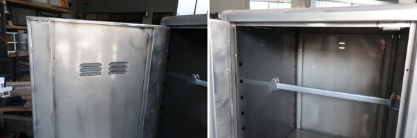 可動式の棚板で自由が利くスチールロッカー