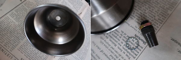 シルバーの灯具カップ