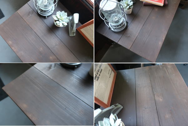 ブラウン×ホワイトのウッドテーブル